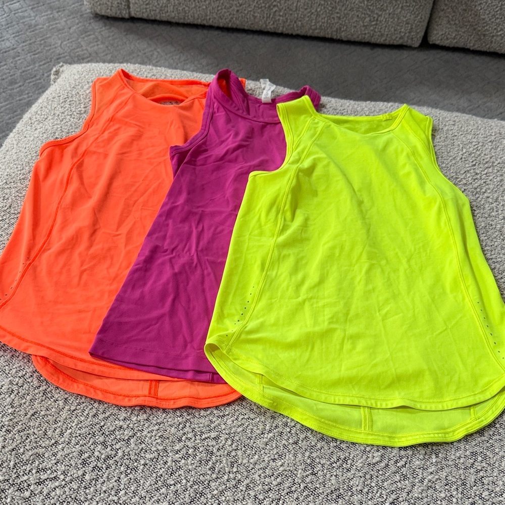 Lululemon Vibrant Sleeveless Women's Tops - Orange, Purple, Yellow